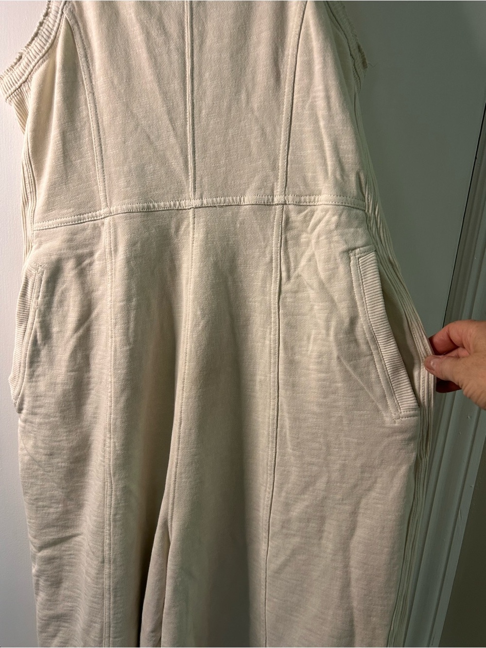 ANTHROPOLOGIE DAILY PRACTICE IVORY WIDE LEG JUMPSUIT SIZE MEDIUM - Picture 4 of 10